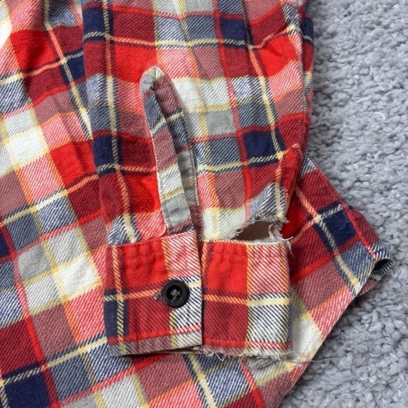 Wrangler Shirt Mens Medium Vintage Button Down Sanforized Cotton Plaid Classic - Picture 4 of 4